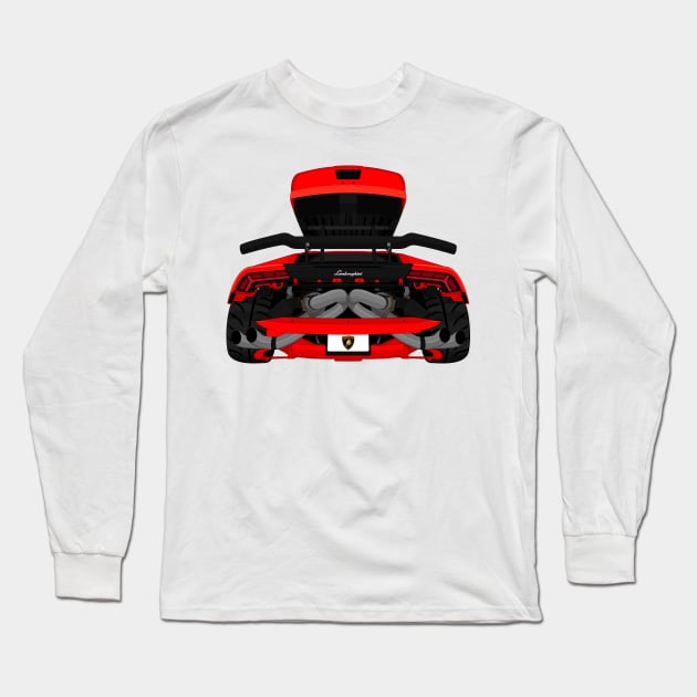 HURACAN RED Long Sleeve T-Shirt by VENZ0LIC